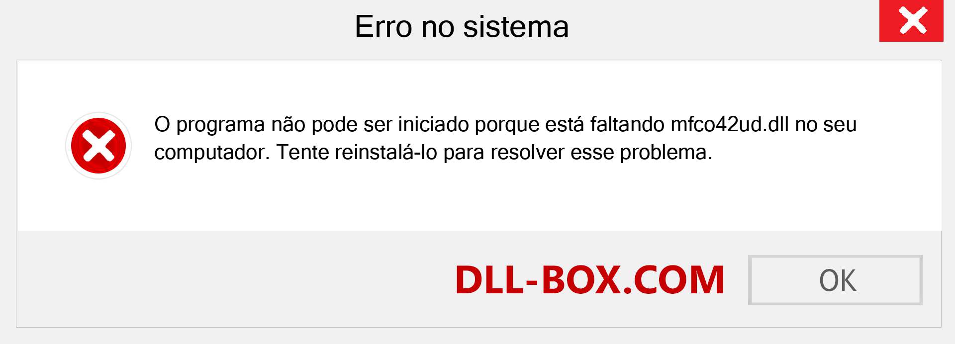 Arquivo mfco42ud.dll ausente ?. Download para Windows 7, 8, 10 - Correção de erro ausente mfco42ud dll no Windows, fotos, imagens