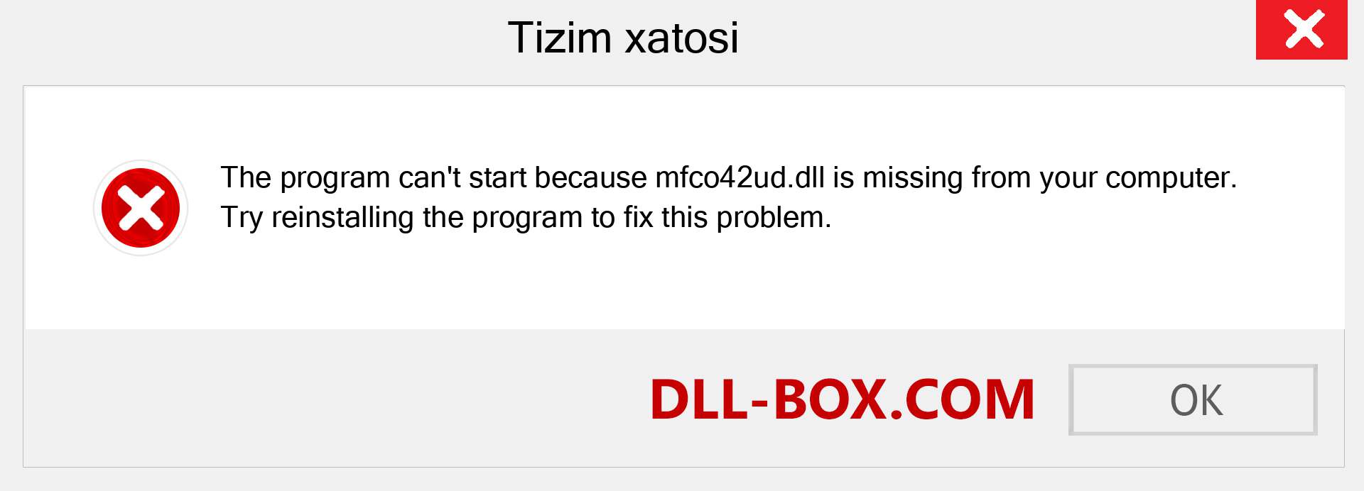 mfco42ud.dll fayli yo'qolganmi?. Windows 7, 8, 10 uchun yuklab olish - Windowsda mfco42ud dll etishmayotgan xatoni tuzating, rasmlar, rasmlar